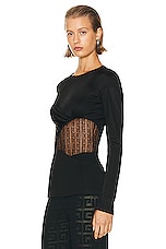 Givenchy 4G Lace Cut Out Top in Black, view 3, click to view large image.