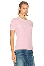 Givenchy Ringer T Shirt in Flamingo, view 2, click to view large image.