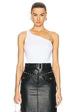 Givenchy One Shoulder 4G Chain Top in White, view 1, click to view large image.