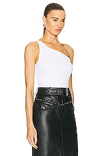 Givenchy One Shoulder 4G Chain Top in White, view 2, click to view large image.
