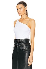 Givenchy One Shoulder 4G Chain Top in White, view 3, click to view large image.