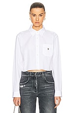 Givenchy 4G Cropped Shirt in White, view 1, click to view large image.