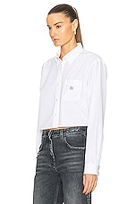 Givenchy 4G Cropped Shirt in White, view 3, click to view large image.