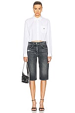 Givenchy 4G Cropped Shirt in White, view 5, click to view large image.