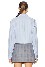 Givenchy 4G Cropped Shirt in Baby Blue, view 4, click to view large image.
