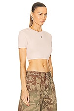 Givenchy Cropped Ringer T Shirt in Blush Pink, view 2, click to view large image.