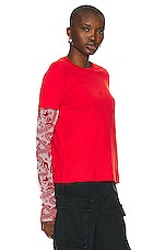 Givenchy Double Layer Long Sleeve T Shirt in Vermilion, view 2, click to view large image.