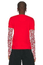 Givenchy Double Layer Long Sleeve T Shirt in Vermilion, view 3, click to view large image.