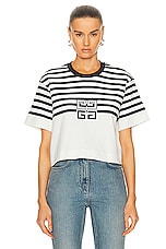 Givenchy Cropped Masculine T Shirt in White & Black, view 1, click to view large image.