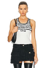 Givenchy Rib Tank Top in White & Black, view 1, click to view large image.