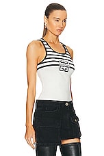 Givenchy Rib Tank Top in White & Black, view 2, click to view large image.