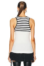 Givenchy Rib Tank Top in White & Black, view 3, click to view large image.