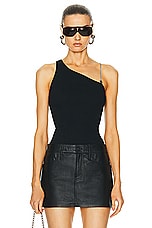 Givenchy One Shoulder Pearl Top in Black, view 1, click to view large image.
