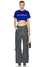 Givenchy Cropped Logo Tee in Iris Purple, view 4, click to view large image.