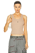 Givenchy Rib Tank Top in Beige Cappuccino, view 1, click to view large image.