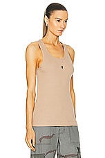 Givenchy Rib Tank Top in Beige Cappuccino, view 2, click to view large image.