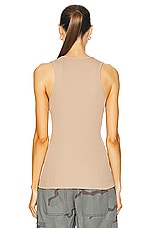Givenchy Rib Tank Top in Beige Cappuccino, view 3, click to view large image.