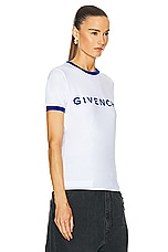 Givenchy Ringer T-shirt in Optic White & Blue, view 2, click to view large image.