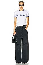 Givenchy Ringer T-shirt in Optic White & Blue, view 4, click to view large image.