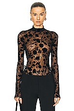 Givenchy All Over Flowers Bodysuit in Black, view 1, click to view large image.