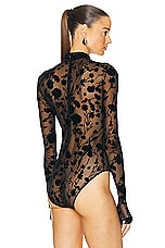 Givenchy All Over Flowers Bodysuit in Black, view 4, click to view large image.