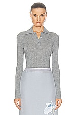 Givenchy Long Sleeve Bodysuit in Heather Grey, view 1, click to view large image.