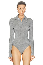 Givenchy Long Sleeve Bodysuit in Heather Grey, view 2, click to view large image.
