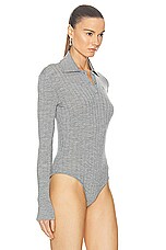 Givenchy Long Sleeve Bodysuit in Heather Grey, view 3, click to view large image.