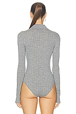 Givenchy Long Sleeve Bodysuit in Heather Grey, view 4, click to view large image.