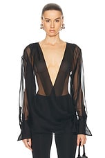 Givenchy Draped Shirt in Black, view 1, click to view large image.