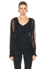Givenchy Draped Shirt in Black, view 2, click to view large image.