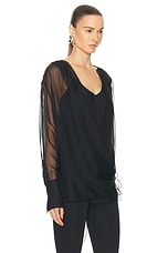 Givenchy Draped Shirt in Black, view 3, click to view large image.