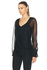 Givenchy Draped Shirt in Black, view 4, click to view large image.