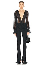 Givenchy Draped Shirt in Black, view 6, click to view large image.