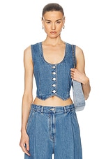 Givenchy Voyou Denim Waist Coat in Deep Blue, view 1, click to view large image.