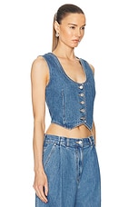 Givenchy Voyou Denim Waist Coat in Deep Blue, view 2, click to view large image.