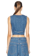 Givenchy Voyou Denim Waist Coat in Deep Blue, view 3, click to view large image.