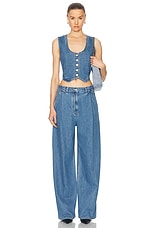 Givenchy Voyou Denim Waist Coat in Deep Blue, view 4, click to view large image.