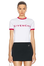 Givenchy Ringer T-Shirt in Raspberry, view 1, click to view large image.