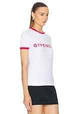 Givenchy Ringer T-Shirt in Raspberry, view 2, click to view large image.