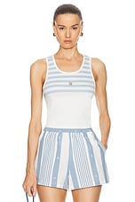 Givenchy Tank Top in White & Light Blue, view 1, click to view large image.