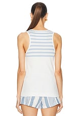 Givenchy Tank Top in White & Light Blue, view 3, click to view large image.