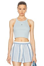 Givenchy Cropped Tank Top in Sky Blue, view 1, click to view large image.