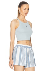 Givenchy Cropped Tank Top in Sky Blue, view 2, click to view large image.