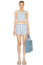 Givenchy Cropped Tank Top in Sky Blue, view 4, click to view large image.