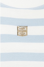 Givenchy 4G Cropped T-Shirt in White & Light Blue, view 5, click to view large image.
