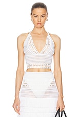 Givenchy Crochet Halter Tank Top in White, view 1, click to view large image.