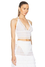 Givenchy Crochet Halter Tank Top in White, view 2, click to view large image.
