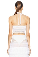 Givenchy Crochet Halter Tank Top in White, view 3, click to view large image.