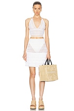 Givenchy Crochet Halter Tank Top in White, view 4, click to view large image.